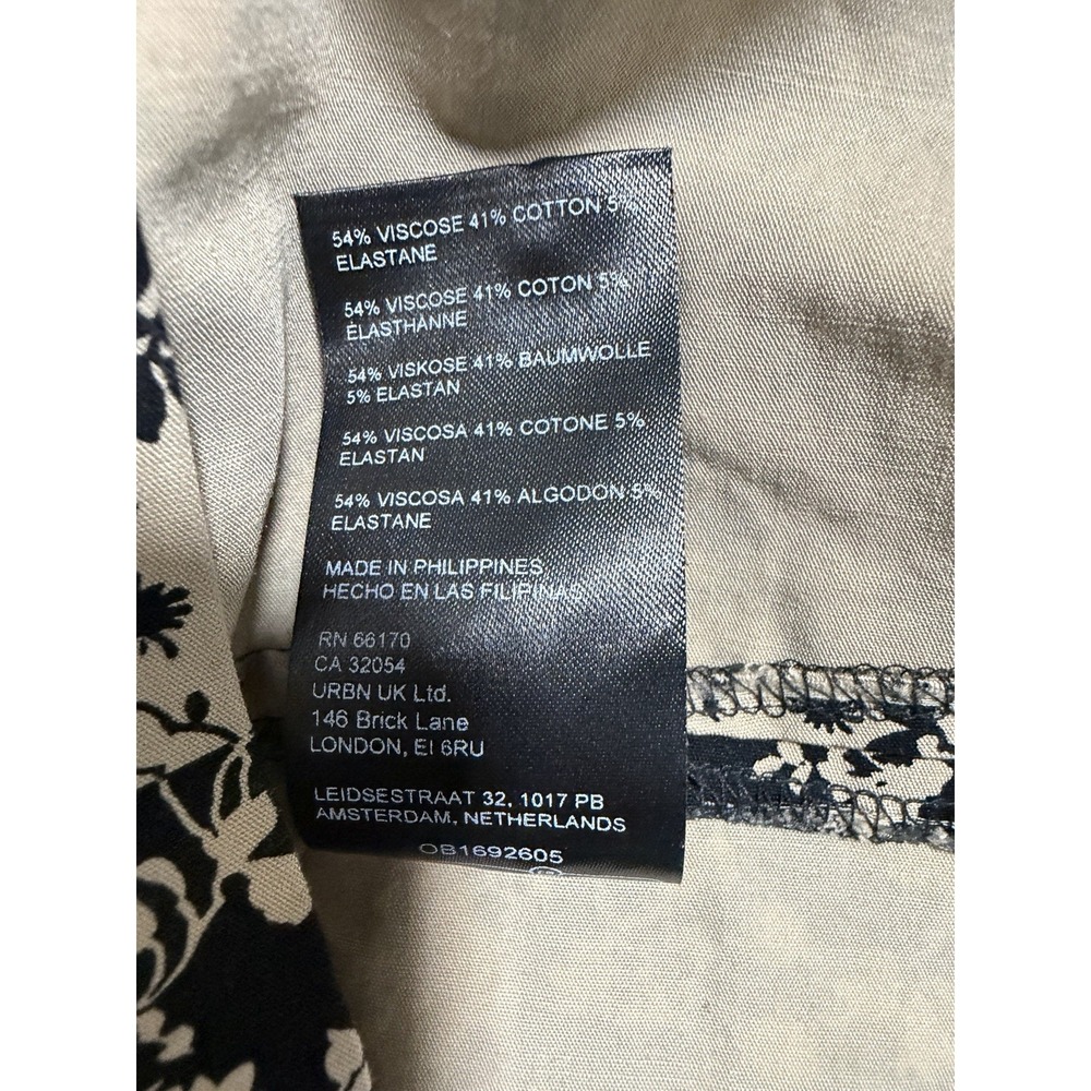Anthropologie Ruffled Puff Sleeve Floral Smocked Dress   Tan/Black Womens Size 8 - Picture 12 of 12